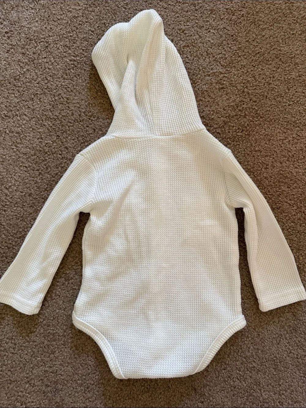 Kids Hooded Waffle Knit Onesie & Joggers Set - Cream - unknown size! I think 3-6